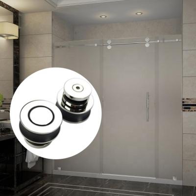 China Modern 304 Stainless Steel Track And Roller Shower Sliding Barn Door Hardware Set for sale