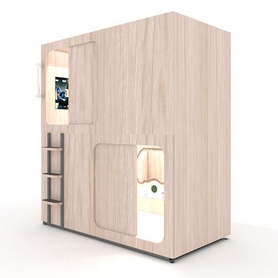 China Modern Capsule Hotel Storage Room Wooden Space Sleeping Pod Bed for sale