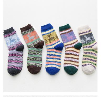 China Customized High Quality Anti-skid Winter Warm Blue Deer Sports Casual Women's Breathable Socks for sale