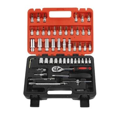 China SCREWDRIVER 53 Pcs Socket Wrench Set Hardware Tool Kit Car Repair Tool Box Precision Ratchet Wrench Set for sale