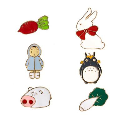 China Creative Light Pin Rabbit Rabbit Brooch Rabbit Brooch Cute Silvery Cat Badge Anti Dripping Oil Pig Snare Pin Female for sale