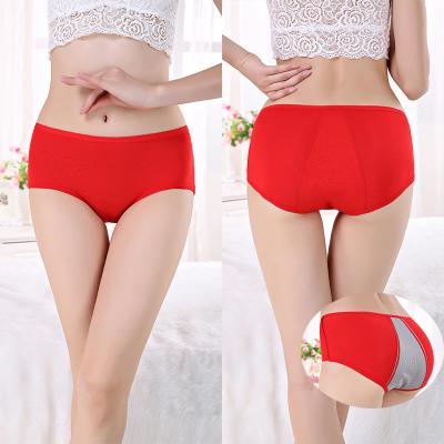 China Multi Colors Physiological Menstrual Proof Antibacterial Modal Women's Underwear Panties Large Size Sanitary Briefs for sale