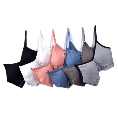 China Breathable Alphabet Print Back Straps For Girls Womens Adjustable Loose Straps Sports Vests Cloth Bra Young Girls Comfortable Bra Yoga for sale