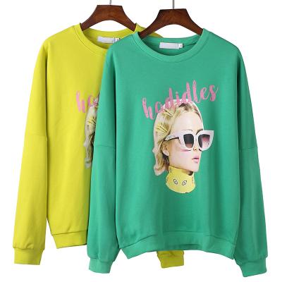 China 2022 New Arrival Anti-wrinkle Crewneck Sweater Printed Long Sleeve Women Sweater For High Street for sale