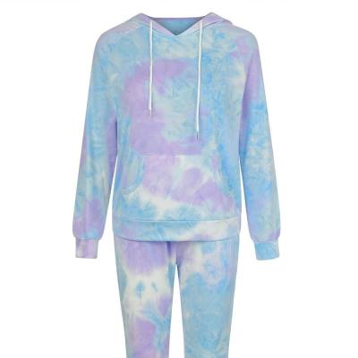 China Anti-Wrinkle Professional Factory Tie Dye Fashion Pullover Solid Sweatshirts Women Hoodies Sets for sale