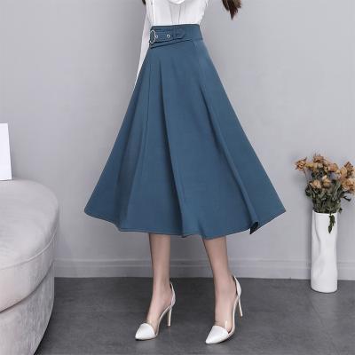 China 2022 New Design Breathable Elegant Ladies Skirt Long A Line High Waist Long Midi Skirt For Women Office Ladies for sale