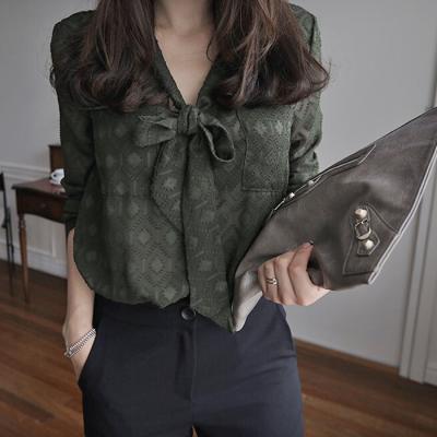 China New Chiffon Anti-pilling Fashion Spring Design Shirt Women's Long Sleeve Top Casual Clothing Quantity for sale