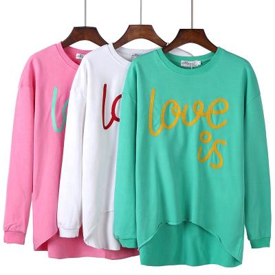 China Anti-Wrinkle Spring Fashion Embroidery Women's Casual Cotton Shirts O-Neck For Women Blouses Long Sleeve Tops for sale