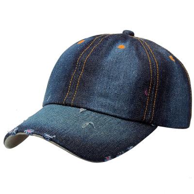 China breathable & Waterproof Unisex Topi Jeans Denim Cowboy Hat 6 Panel Custom Baseball Cap for sale