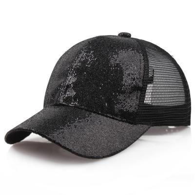 China breathable & Fluorescent Mesh Baseball Cap Back Open Mesh Ponytail Hat Sunscreen Sunscreen Golf Golf Sun Visor Hat Summer Men Ladies Waterproof Sequin for sale