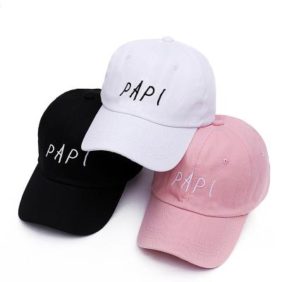 China breathable & PAPI waterproof high quality embroidery baseball cap pink black and white dad hat for sale