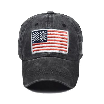 China Washed COMMON Trump Hat USA Flag American Hat Baseball Cap Casual Dad Hat for sale