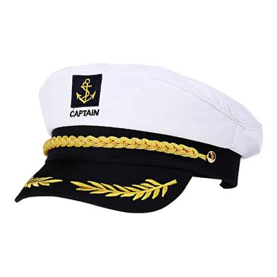 China Adult Sailor Sea Marine Navy Officer Cap Captain Boat Navy Hat Stain Image Yacht for sale