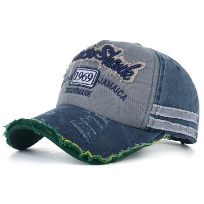 China Vintage JOINT Cotton Washed Multicolor Distressed 1969 Hats Hip Hop Baseball Caps for sale