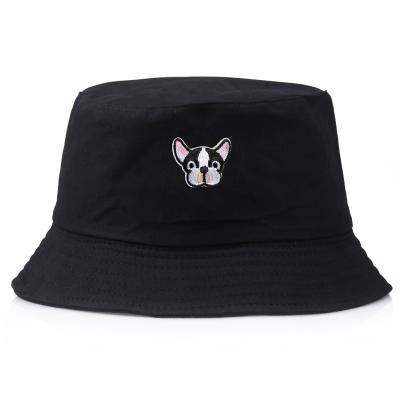 China breathable & Wholesale Korean Cute Outdoor Beach Sunshade Travel Sunshade Hat Summer Personality Embroidery Puppy Embroidery Fisherman Hat Spring Cap for sale