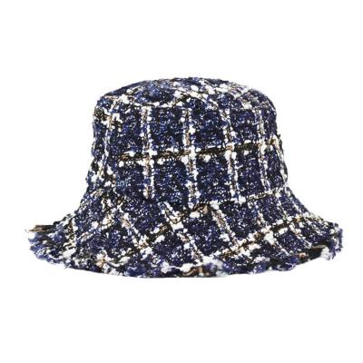 China Image Autumn Unisex Bucket Hats Stylish Design Fisherman Gold Line Lattice Outdoor Bucket Hats for sale