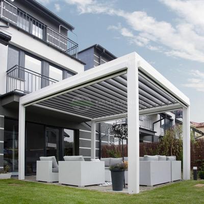 China Easily Assembled Bioclimatic Roof Outdoor Metal Patio Residential Buildings 4x3 Aluminum Pergola On Sale for sale