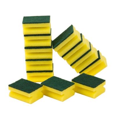 China Sustainable Eco Friendly Kitchen Dish Scrubber Pad Scrubber Heavy Duty Cleaning Sponge With Polyester for sale