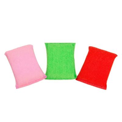 China Custom Viable Brand Printing Earth Kitchen Cleaning Dishwashing Colorful Microfiber Wrapping Sponge for sale