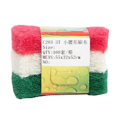 China Sustainable Personalized Packing Card Mixed Colors Nylon Material Kitchen Abrasive Pot Scrubber Hard Sponge for sale