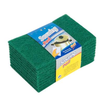 China 10pcs Card Wrap Green Pad Scourer Sustainable Kitchen Washing Scrubber Green Green Pad Scourer for sale