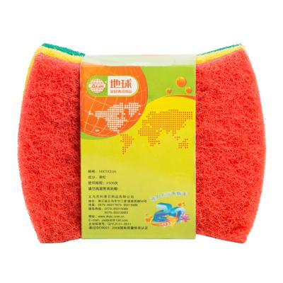 China Sustainable EARTH Brand Custom Shaped Cardboard Power Packing Colorful Kitchen Cleaning Nylon Scourer for sale