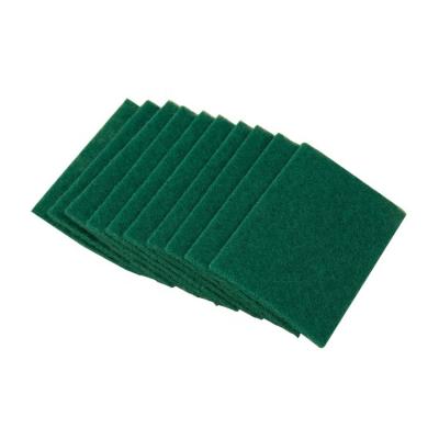 China Non Woven Sustainable Nylon Scrub Pad Aluminum Oxide Sponge Green Polishing Cleaning Scouring Pad For Cleaning for sale