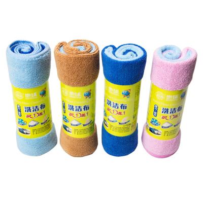 China Sustainable Earth Brand 40*40CM 2pcs Packed In Roll Water Absorbent Soft Microfiber Car Cleaning Cloth for sale