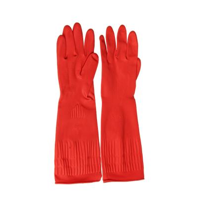 China Daily Stretch Hand Protection Customized Color Size Flocking Striped Thermal Stretch Kitchen Wash Gloves Latex for sale