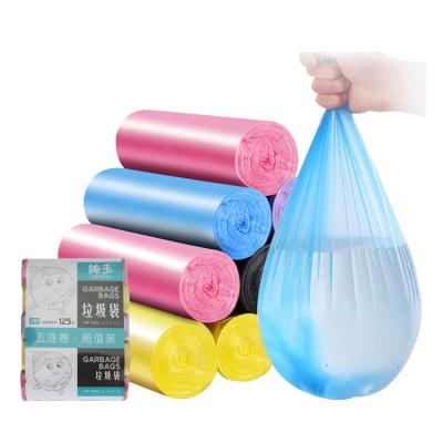 China Wholesale Fashionable Disposable Pe Five Colors Popular Household Waterproof Disposable Garbage Bag for sale