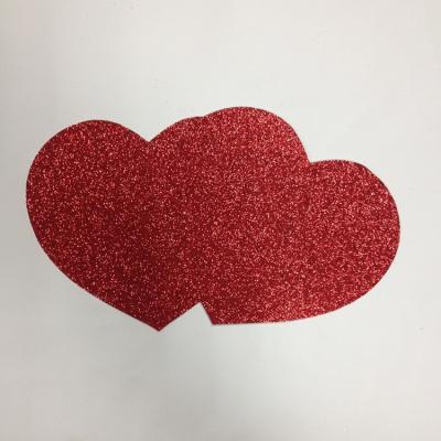 China Anti Curl Glitter Paper Heart , Glitter Paper For Heart Crafts for sale