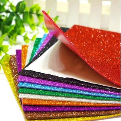 China Self Adhesive DIY EVA Foam Kids Craft A4 Glitter Eva Foam Sheet Glitter Eva Foam Sticker for sale