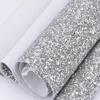 China Line Service Abrasion-Resistant Shimmering Glitter Fabric Silver for sale