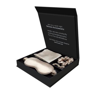 China Exquisite Gift Eye Mask Packaging Box Real Sleeping Eye Masks Set Recyclable Elegant Silk Gift Set For Women for sale