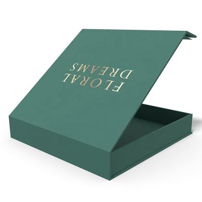 China Luxury Small Size Recyclable Green Custom Logo Jewelery Closure Magnet Packaging Box Wedding Gift Cosmetic Rigid Box for sale