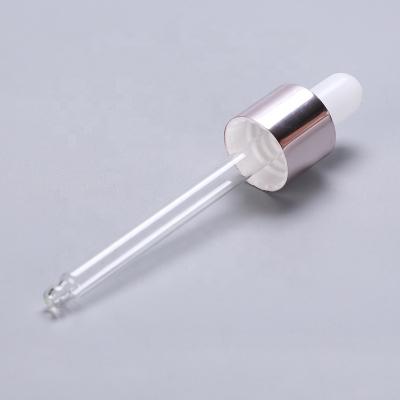 China Non Puddle Aluminum Dropper 18/410 20/410 High Quality Colored Aluminum Glass Dropper With Glass Pipette for sale