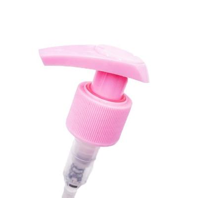 China Non Spill Lotion Pump Pink 1.2ml Grade 24 / 410 Silver Color Plastic Customizable Bottles Non Spill Accept for sale