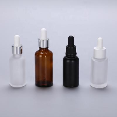 China Personal care 10ml 30ml amber glass bottle with aluminum dropper for sale