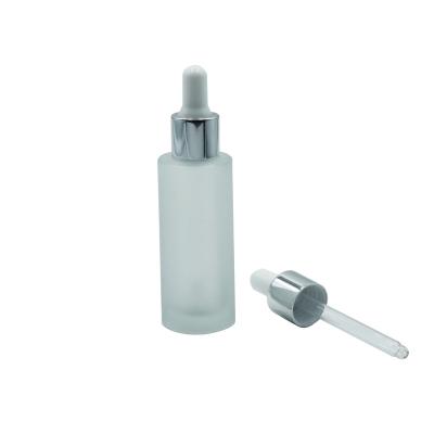 China Cosmetic packaging frosted glass bottles and dropper for sale