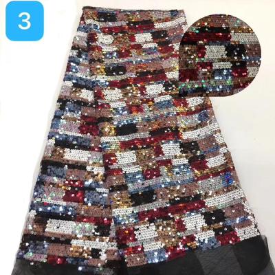 China French Sequins Embroidery Lace Fabric Best Quality Net Lace Fabrics Viable Lady Apparel For Dress Party for sale