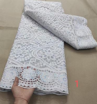 China 2020 New Design Sequins Polyester Sequins Net Lace Rayon Nylon Embroidery Lace for sale