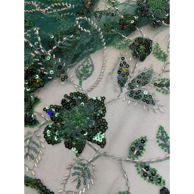 China New Viable Multicolor Bead Embroidery Sequin Beaded Lace Fabric For Women Dresses for sale