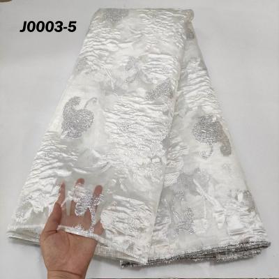 China New Arrival Jacquard Lace Fabric Latest Design Viable Embroidery Lace African Organza Lace Fabric For Wedding Dress for sale