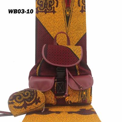 China Anti-Static Wax Fabric Print Nigerian Hollandaise Printed Fabrics With Bag Set Ankara Wax Print Bag Sets for sale