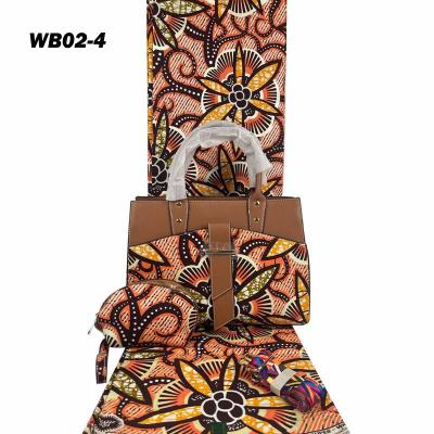 China Outlet Price Anti-Static African Printed Handbag Ankara Hollandaise Wax Print Fabric With Bag Sets for sale