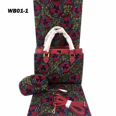 China New African Lady Pattern Anti-Static Party Or Wedding 100% Cotton Printed Fabric With Bag Set 6 Yards Canvas Bag Wax for sale