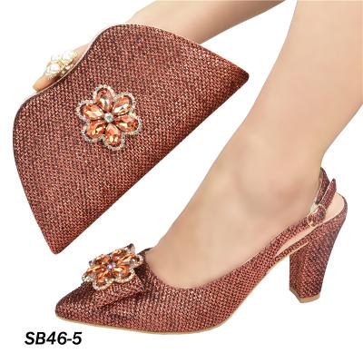 China 2021 New Fashion Durable High Quality African Red Dress Shoe High Heels Shoes And Bag Set Bride Bridesmaid Shoes Matching Bag for sale