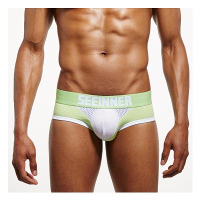 China Breathable Custom Brief Mens Male Boxer Brief Briefs Man Underpants Mesh Pocket Brief (Without Pad) for sale