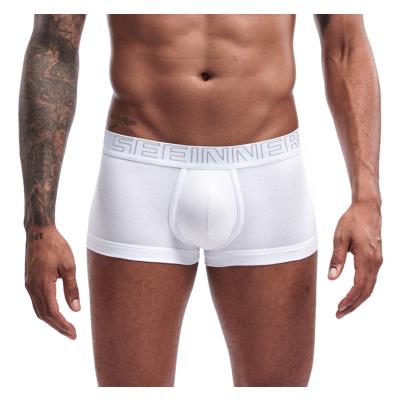 China Breathable Custom Hollow Out Logo Boxer Solid Color Boxer Trunks Men for sale