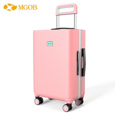 China Hot Selling New Pink Luggage Shell Trolley Luggage MGOB Fashionable Hard PC Type Large Capacity Luggage Pure Color Travel Trolley Material for sale